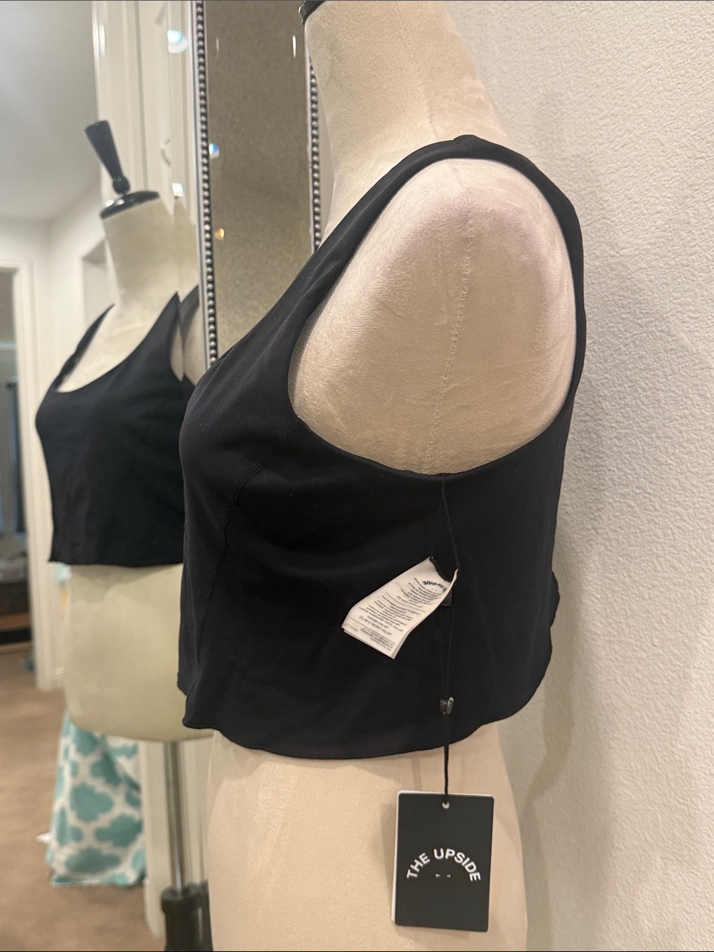 The Upside Top Bundle Peach and Black Cropped Tank with Built in Bra NWT - Picture 9 of 12